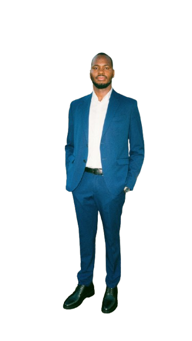 Man wearing a blue tailored suit